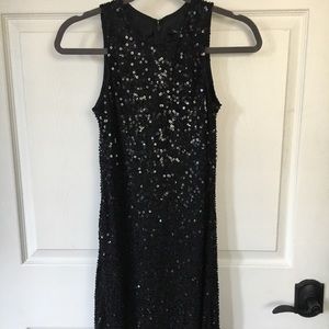Carmen Marc Valvo Black Beaded Dress Neiman Marcus
